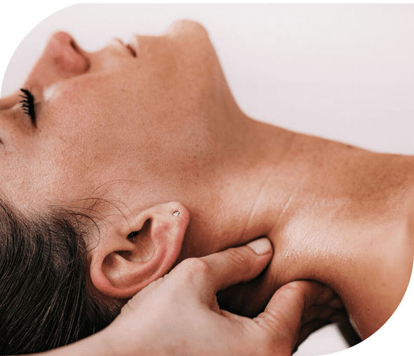 Relaxing neck massage close-up