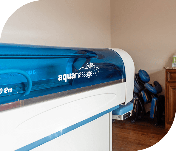 Relaxing aqua massage setup indoors