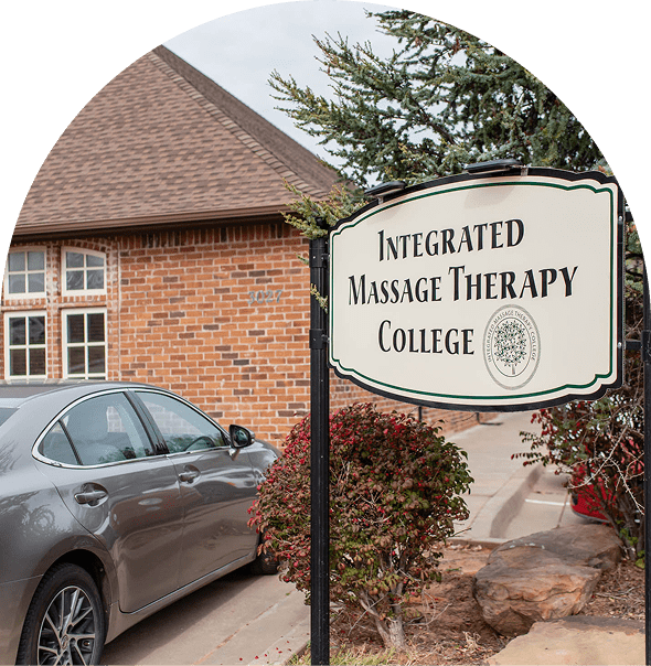 Massage therapy college sign and building