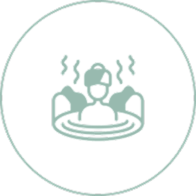Steam rising from hot tub symbol