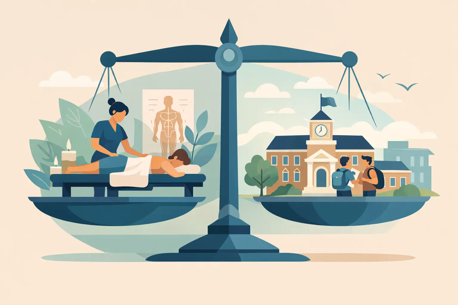 Massage School vs Community College