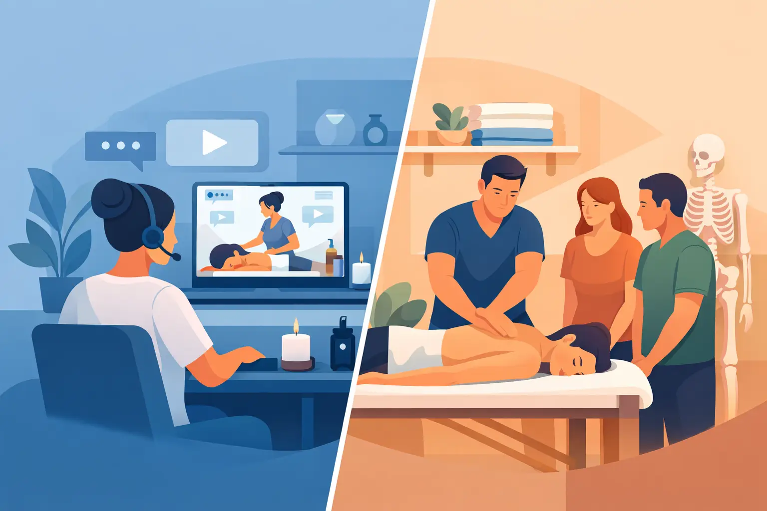 Online vs In Person Massage Classes